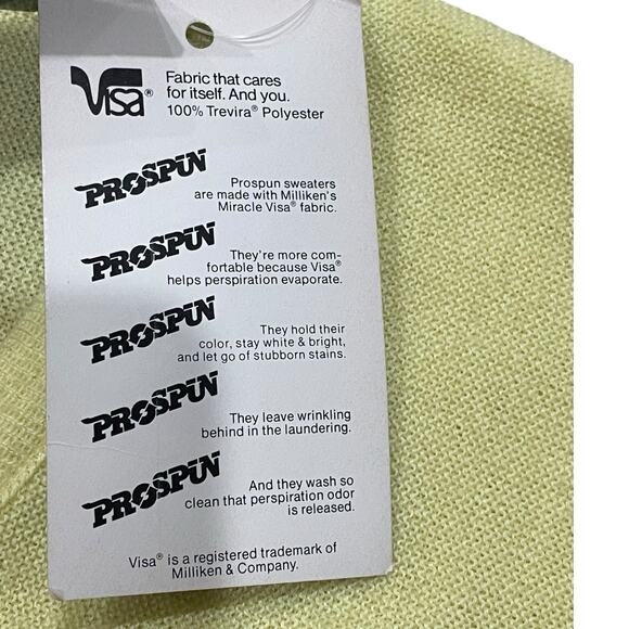 NWT Vintage Jantzen Yellow Sweater Size S Small V-Neck 90s 80s Pullover NEW USA - Picture 4 of 9